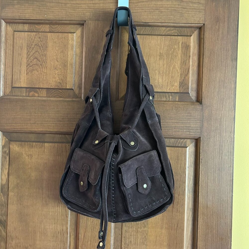 Brown Suede Hobo purse